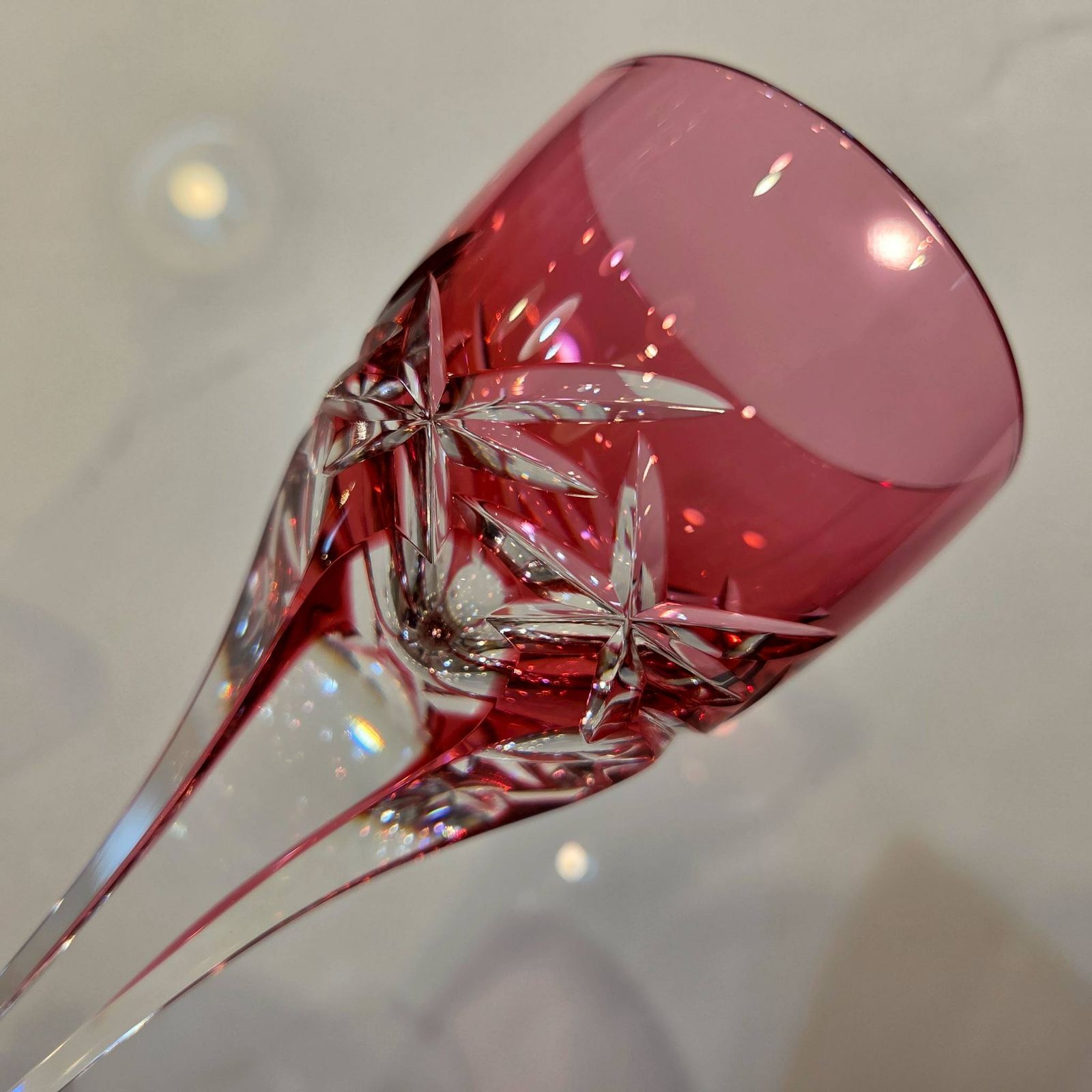 カガミクリスタル ワイングラス ペア 切子 アンティークグラス ロイヤルシリーズ