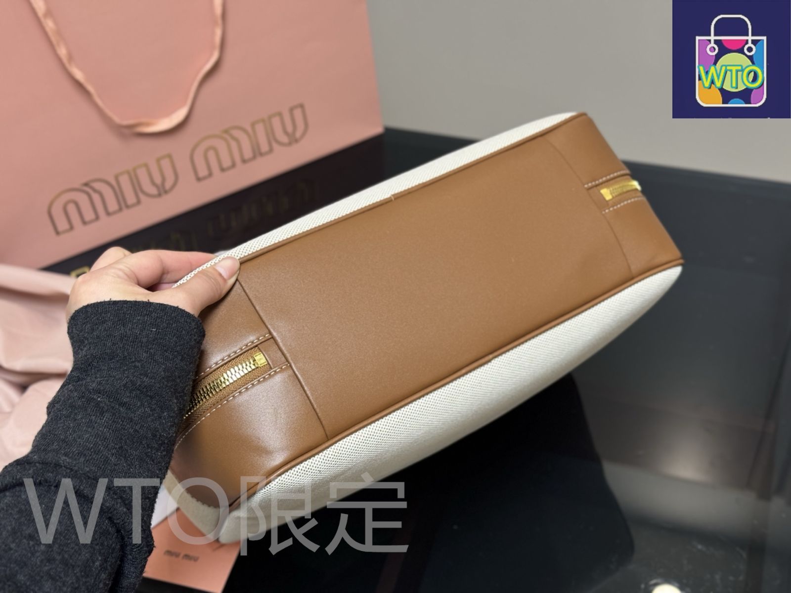 今日特価】miumiu ボウリングバッグ / キャンバスオフィスバッグ