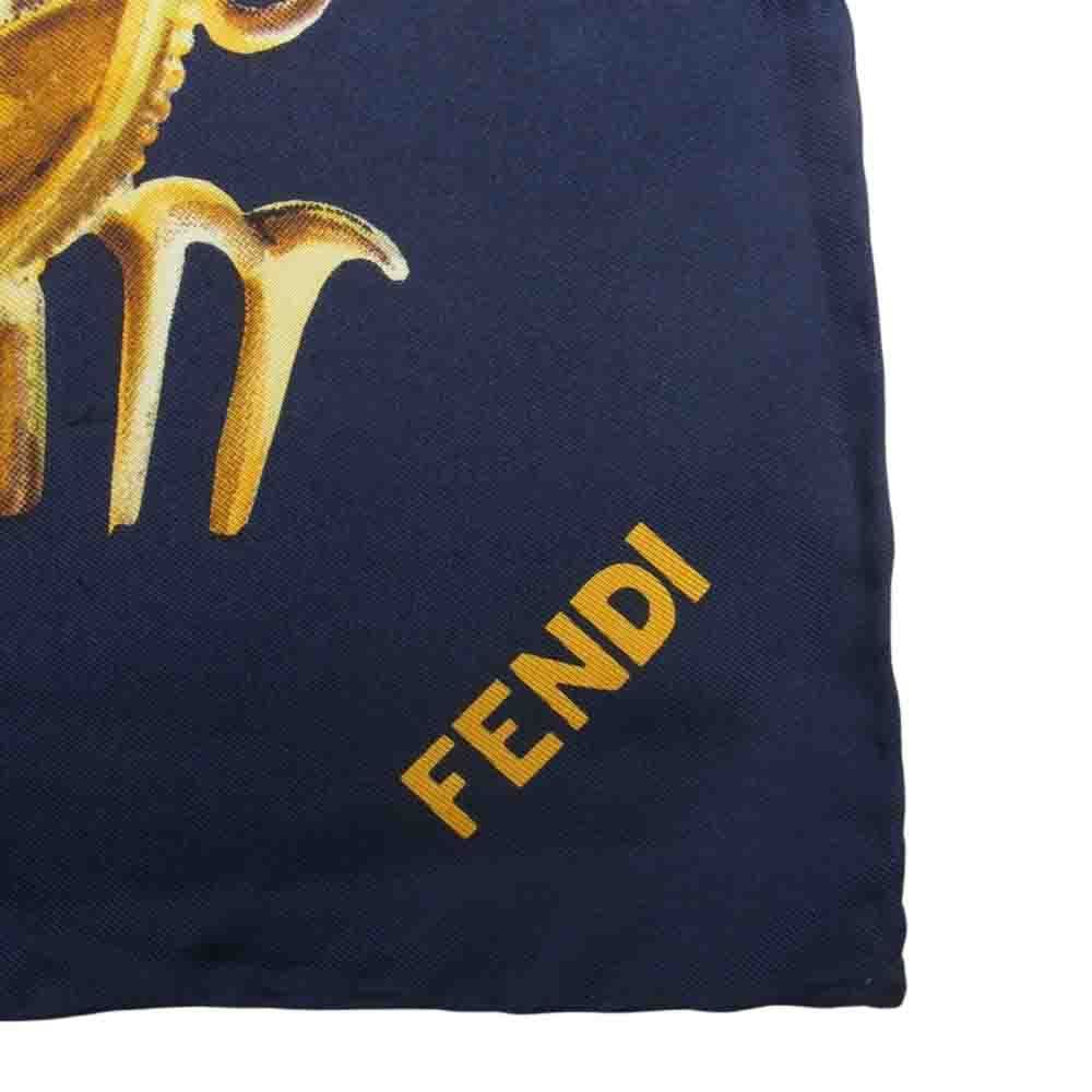 FENDI フェンディ シルク100％ 星座柄 スカーフ ストール ネイビー系【中古】 - メルカリ