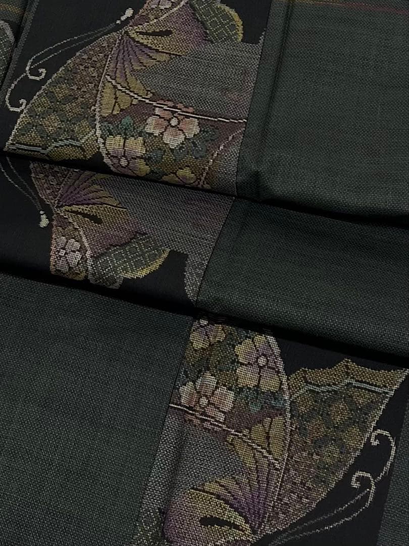 本場奄美大島 本場大島紬 九マルキ 伝統工芸品 純泥染 単衣 正絹 地球印