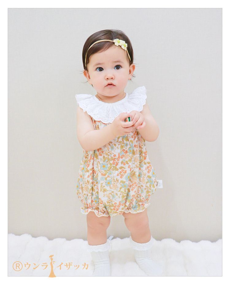 ベビー服 半袖 ロンパース 女の子 花柄 カバーオール キッズ服
