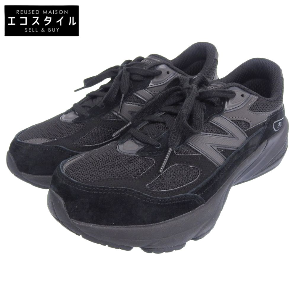 NEW BALANCE ニューバランス 990 V6 スエード メッシュ ローカットスニーカー シューズ レディース トリプルブラック 24.5cm GC990BC6 6.5 US