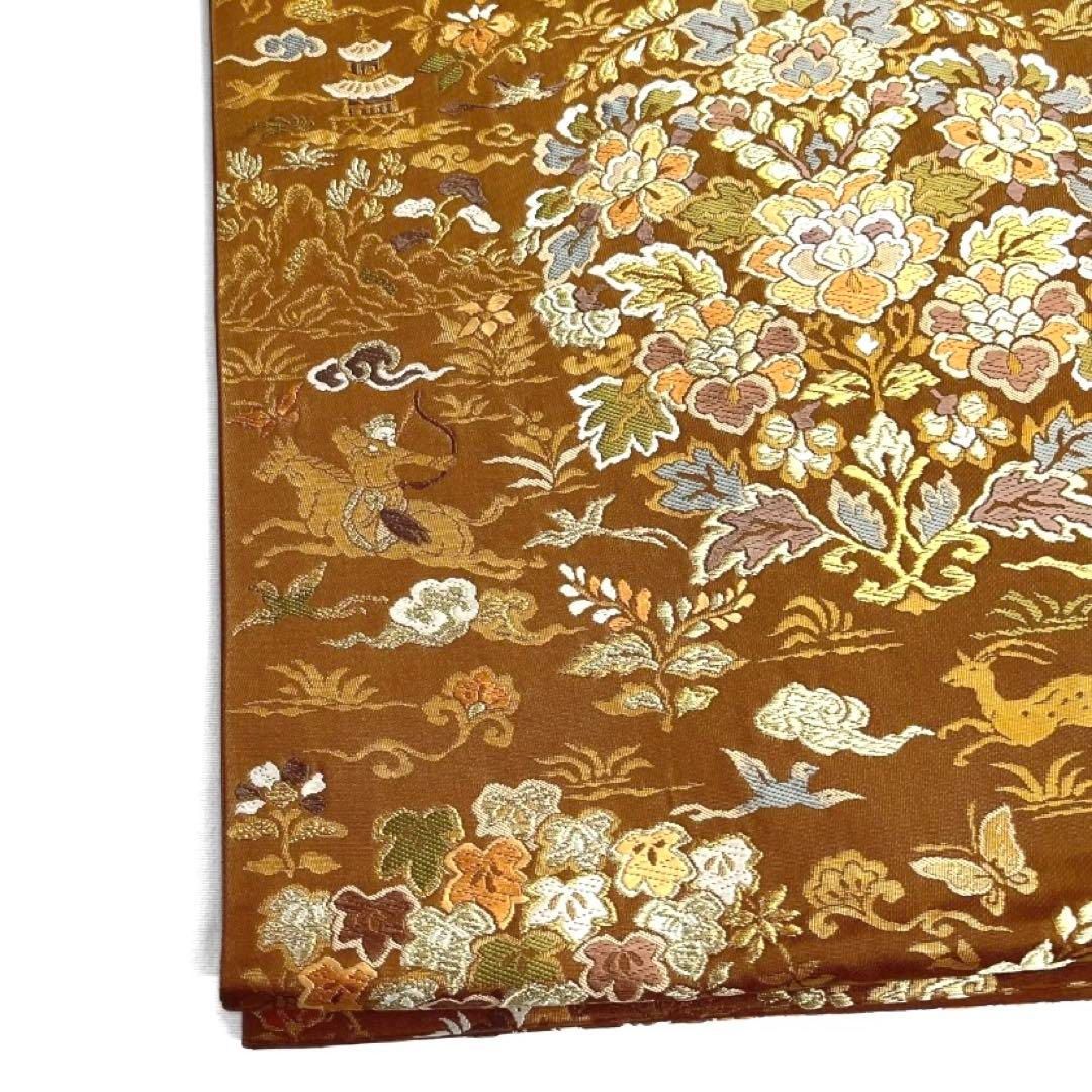 こちらの商品はまとめ売り用ですのでご了承下さい買う事はできないです 袋帯 篠粋錦 唐花 狩猟文 蝶 鹿 鳥 塔 着物 101b d