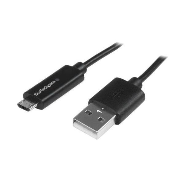 まとめ StarTech.com Micro USB充電ケーブル 充電お知らせLEDライト付き 1m Type A オス -MicroB オス ブラック USBAUBL1M 1本 ×3セット