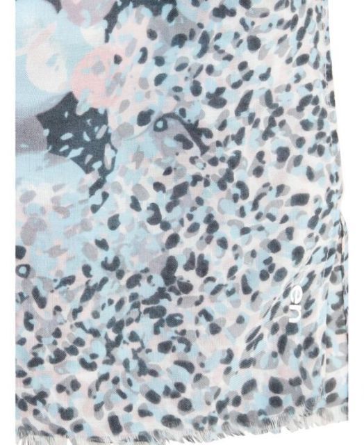 オルセン レディース マフラー ストール スカーフ Multi-Print Scarf with Frayed Edge Trim Satin blue
