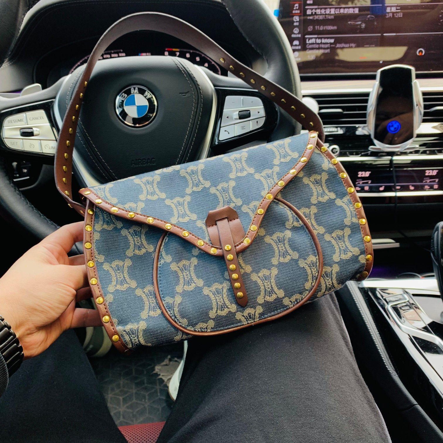 CELINEセリーヌ トートバッグパリマカダム柄キャンバスA4収納レザー