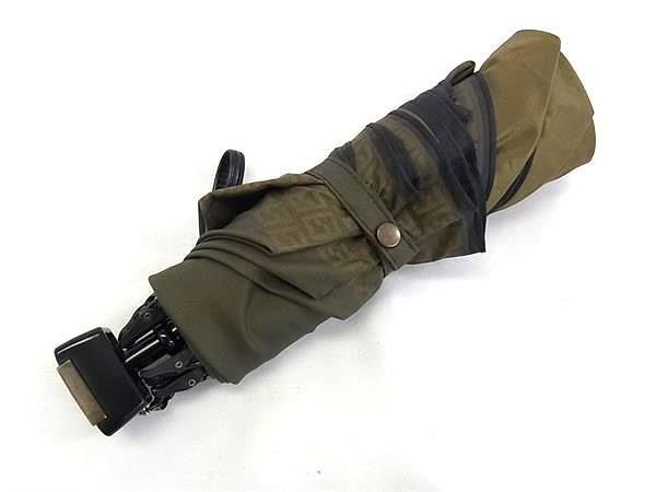 FENDI フェンディ 傘 ズッカ柄 折り畳み傘 - カーキ系 ポリエステル  