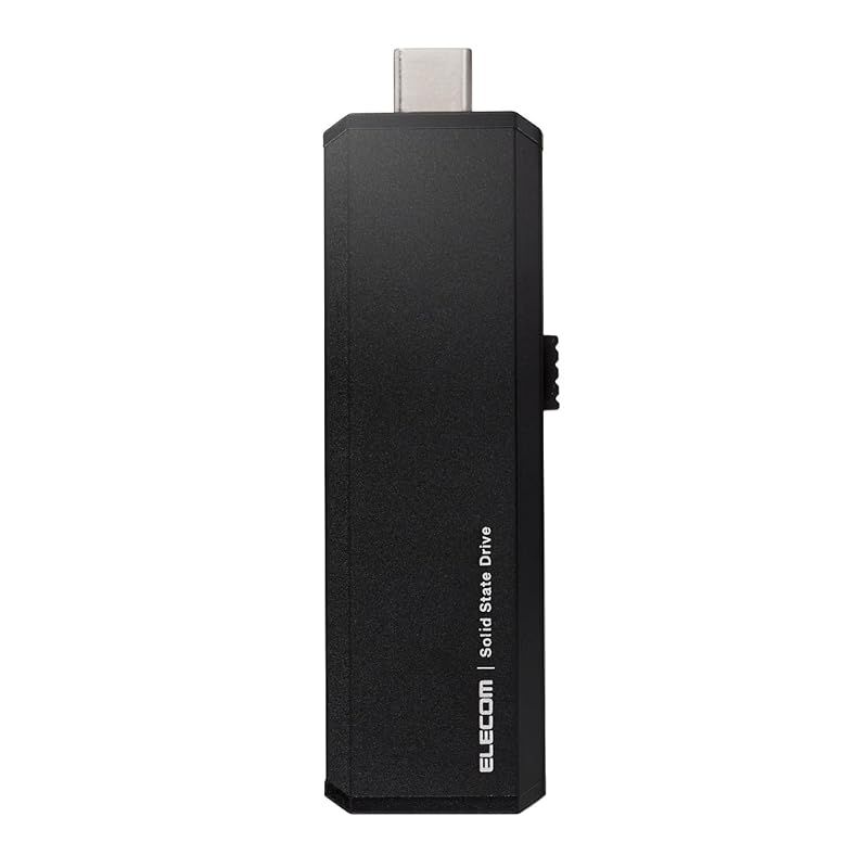 エレコム 外付けSSD 500GB USB3.2 Gen1 PS5|PS4 メーカー動作 済 スライド式 Type-C-Type-A両対応 ブラック ESD-EWA0500GBK