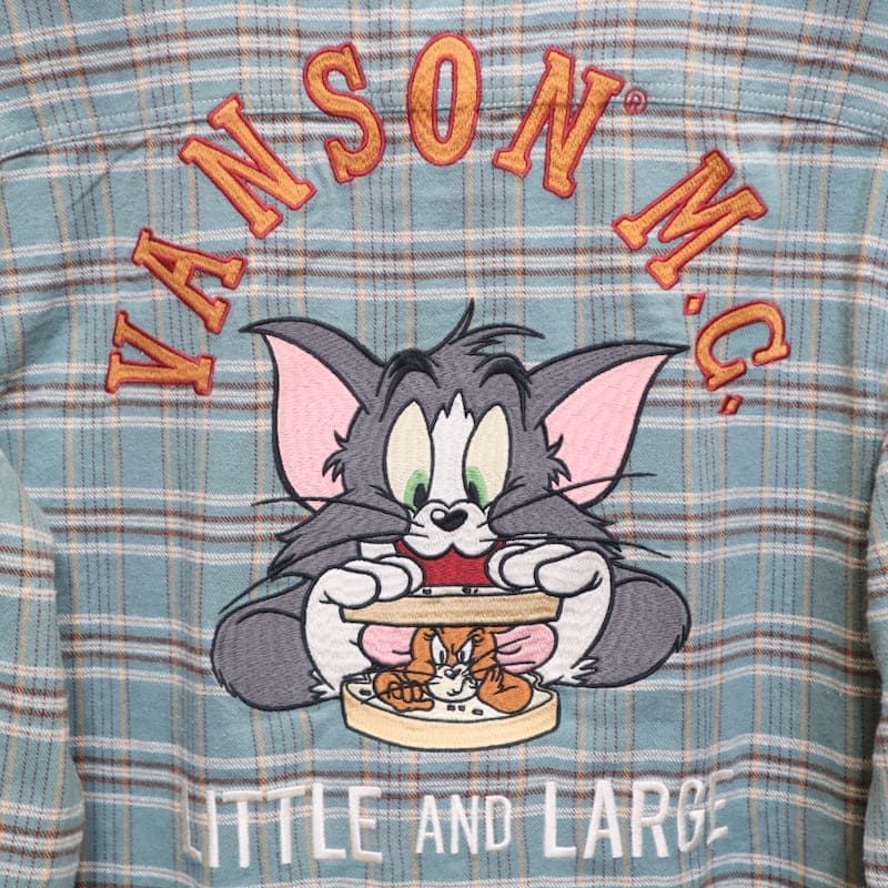 新品 メンズ トムとジェリー VANSON バンソン コラボ 長袖 シャツ 