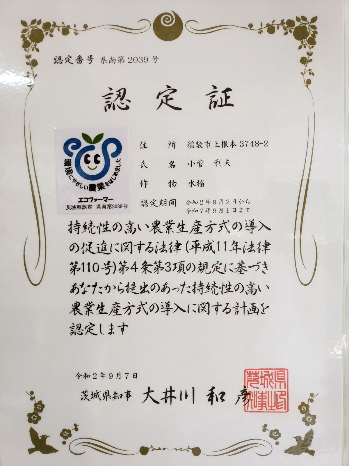 茨城県稲敷市産