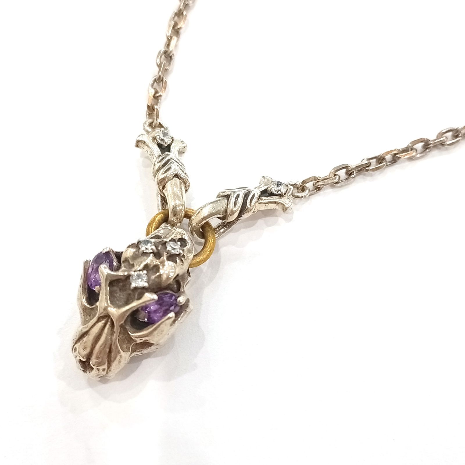 ビザール BIZARRE アニマルスカル ネックレス 925 シルバー 総重量32.3g SILVER JA-22893