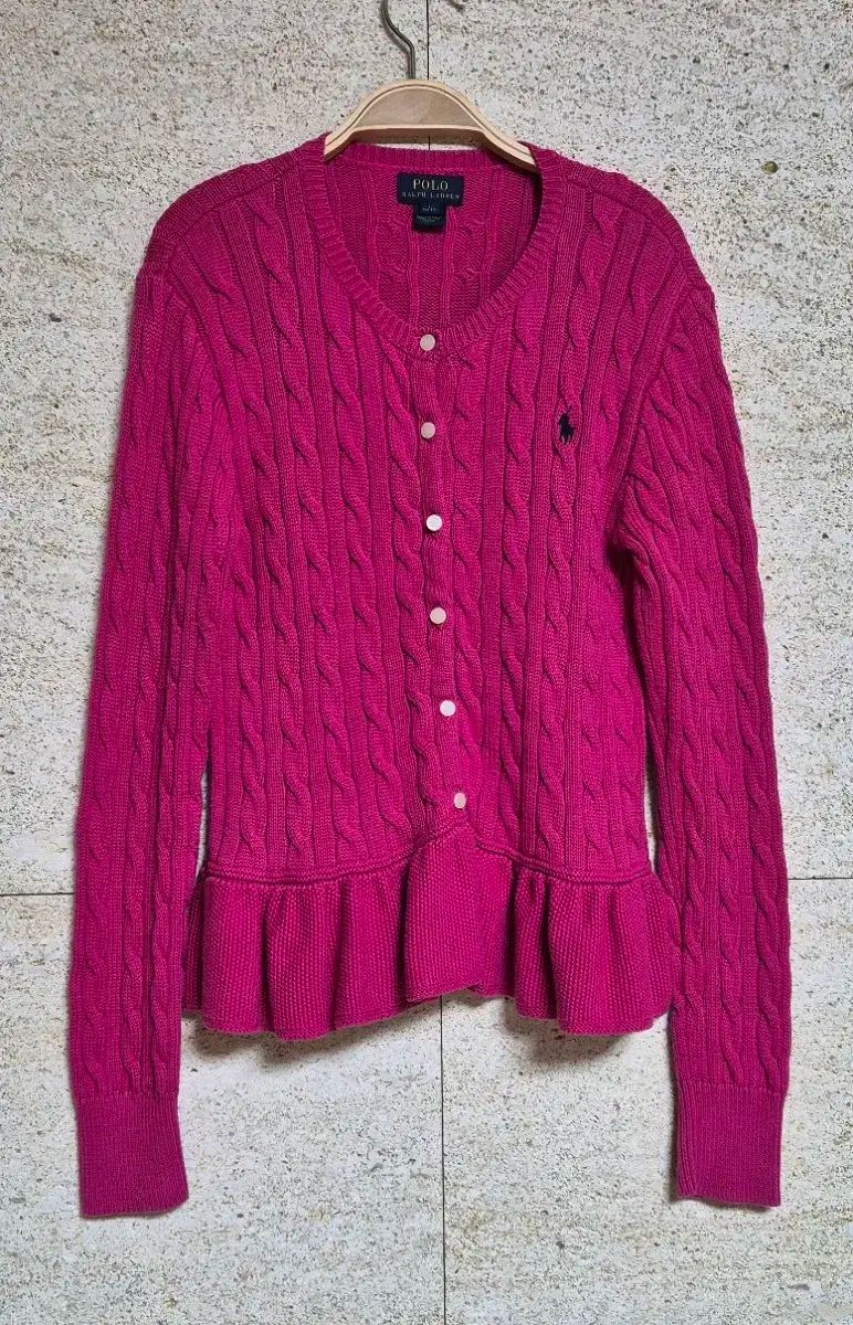 POLO RALPH LAUREN ポロラルフローレン キッズ ケーブル ニット カーディガン L 12 14 三