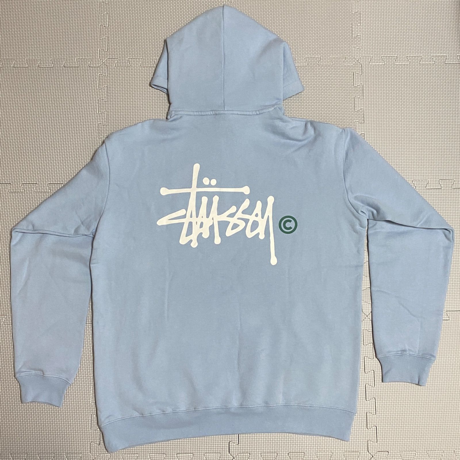 STUSSY》ステューシー ロゴ パーカー フーディー パールブルー - ま