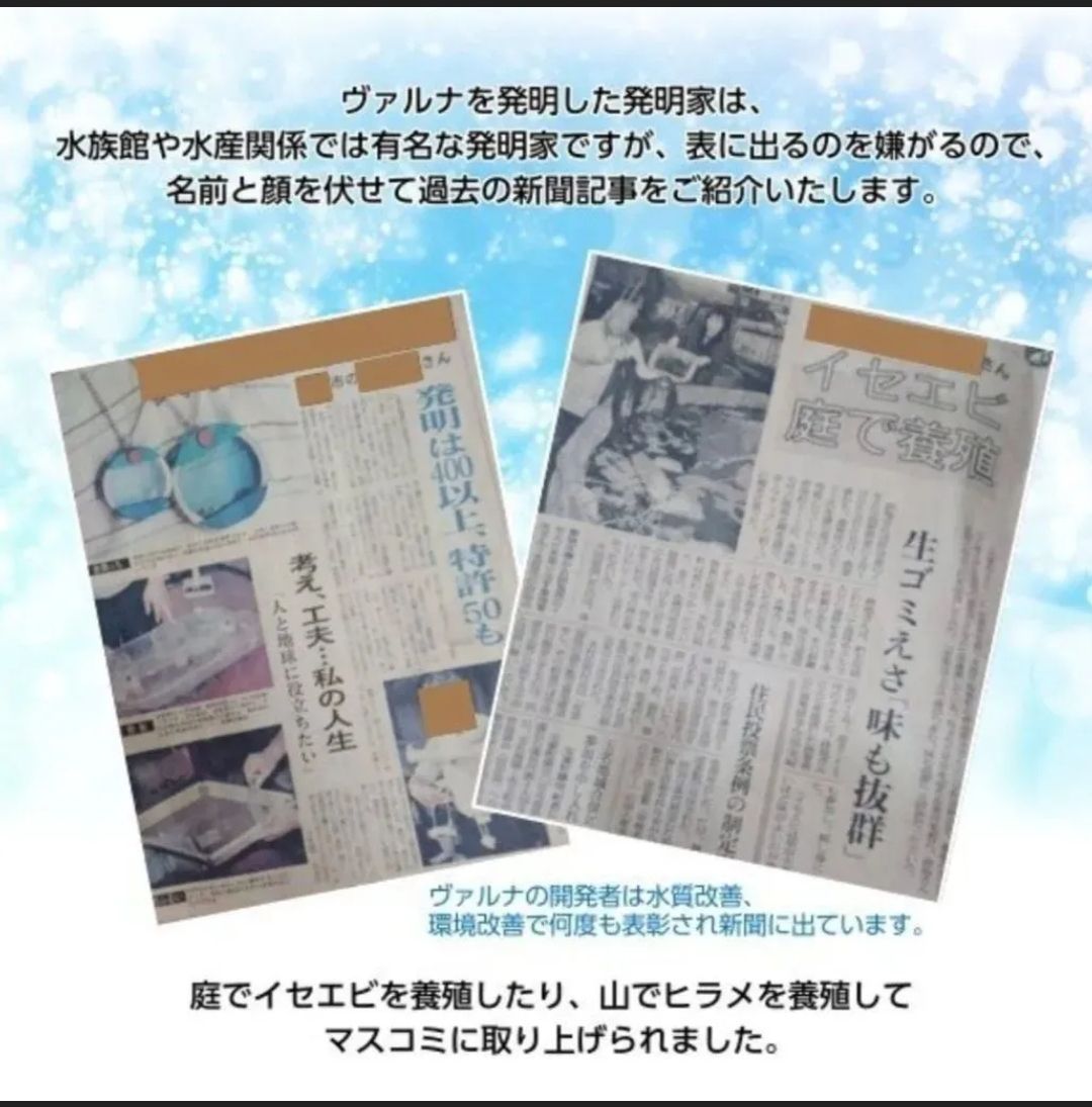 水槽の水が綺麗になります【ヴァルナミニ8㎝】水槽に入れるだけ！水替え不要で透明度を抜群に保ちます！有害物質や病原菌も強力抑制！魚が元気に長生きします！  - メルカリ