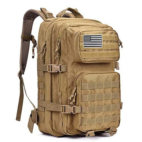 カーキ [G4Free ミリタリーバッグ 40L タクティカル リュック 登山リュックサック バックパック アウトドア MOLLET対応 大容量 戦術 キャンプ 旅行 通学 ハイキング 防災 多機能