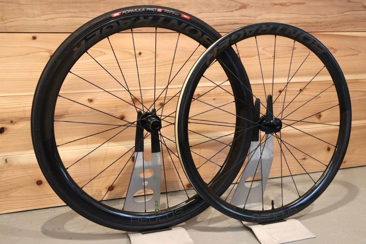 【前輪ジャンク】ボントレガー BONTRAGER アイオロス AEOLUS RSL 37 TLR カーボン チューブレス ホイールセット シマノ12S/11S 【千葉店】