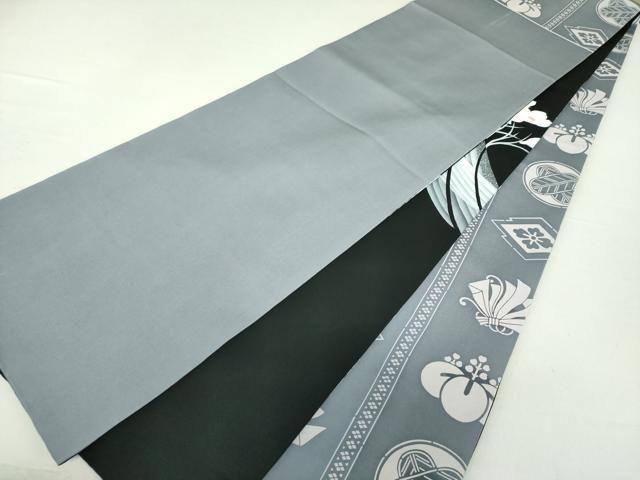 平和屋着物○創作 両面 太鼓柄袋帯 花鳥文 黒地 正絹 逸品 DAAS3539ps