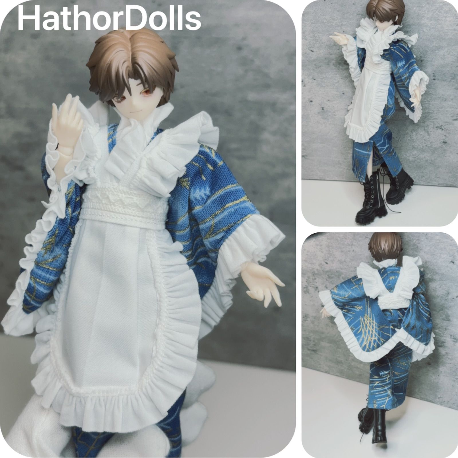hetareページ　ミニチュアドール服　　　ハンドメイドドール服 AX728 BJD 1/4 ドール 衣装 メイド服 5点セット ハンドメイド