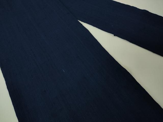 平和屋本店□極上 浦野理一 経節紬 九寸名古屋帯 濃藍色 逸品 未使用  