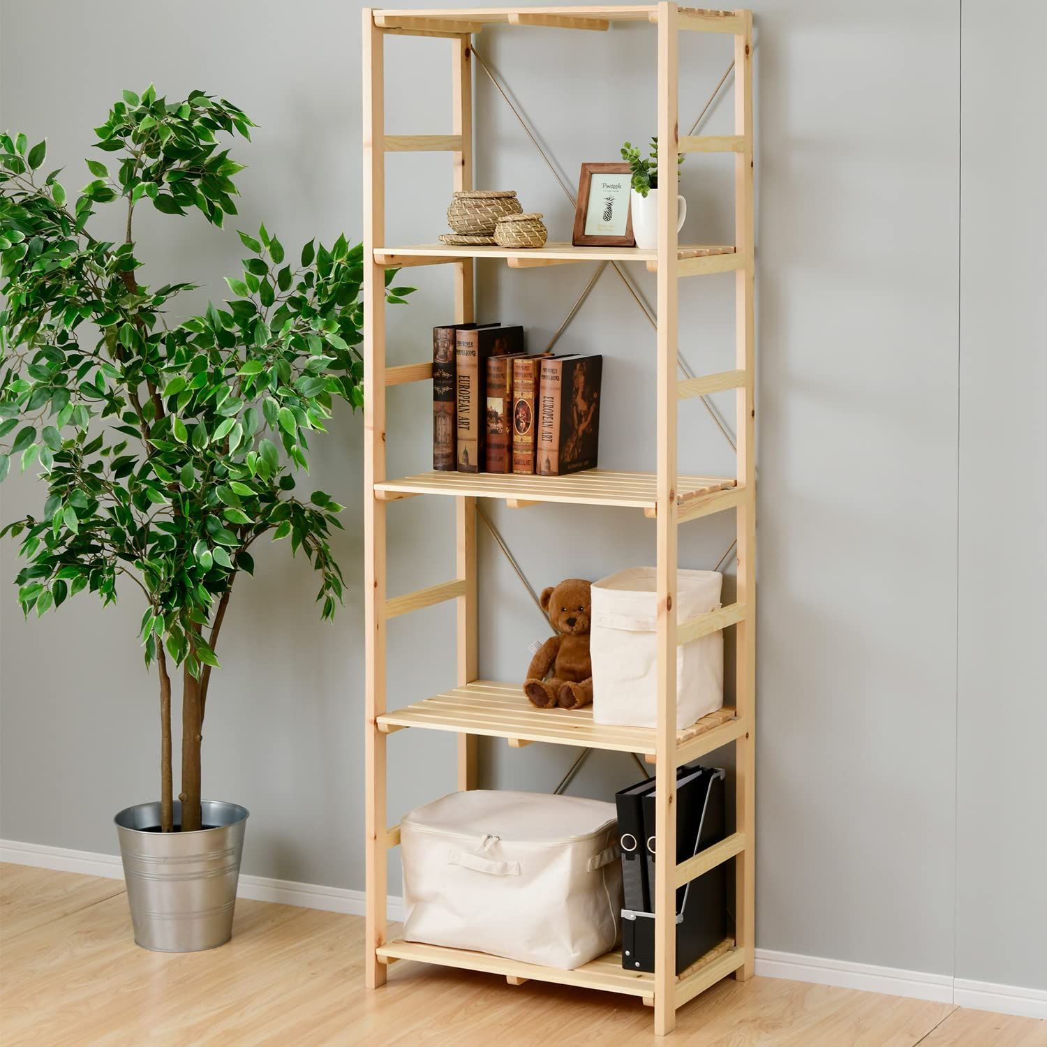 Amazon｜山善(YAMAZEN) ハンガーラック 木製 全体耐荷重100kg