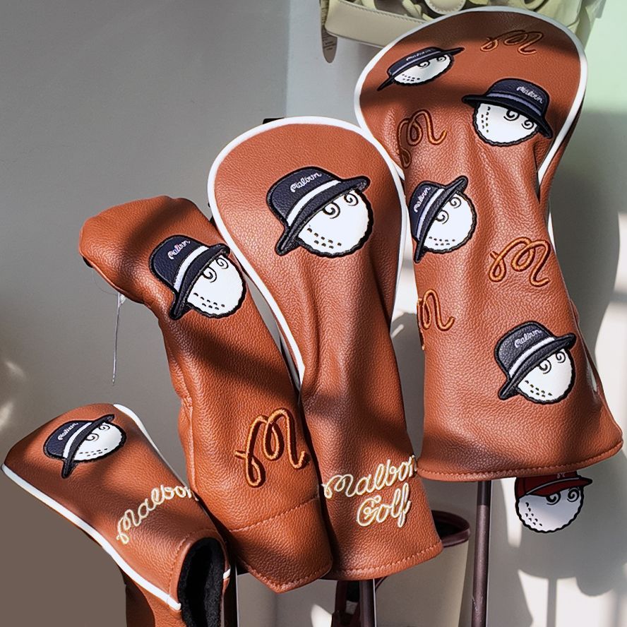 【4点セット】ヘッドカバー MALBON GOLF ブラウン