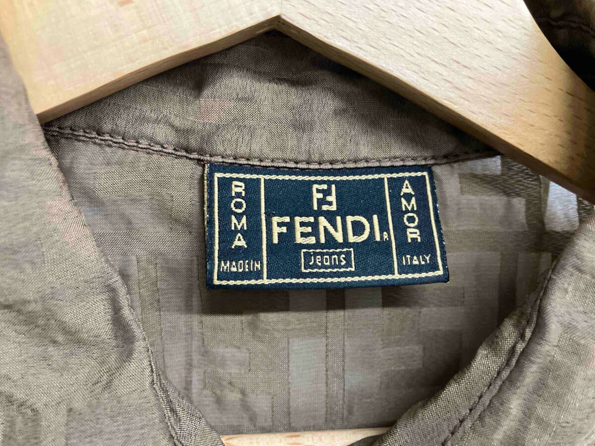 FENDI|フェンディ|長袖シャツ|ズッカ柄|ブラウン|サイズ表記なし