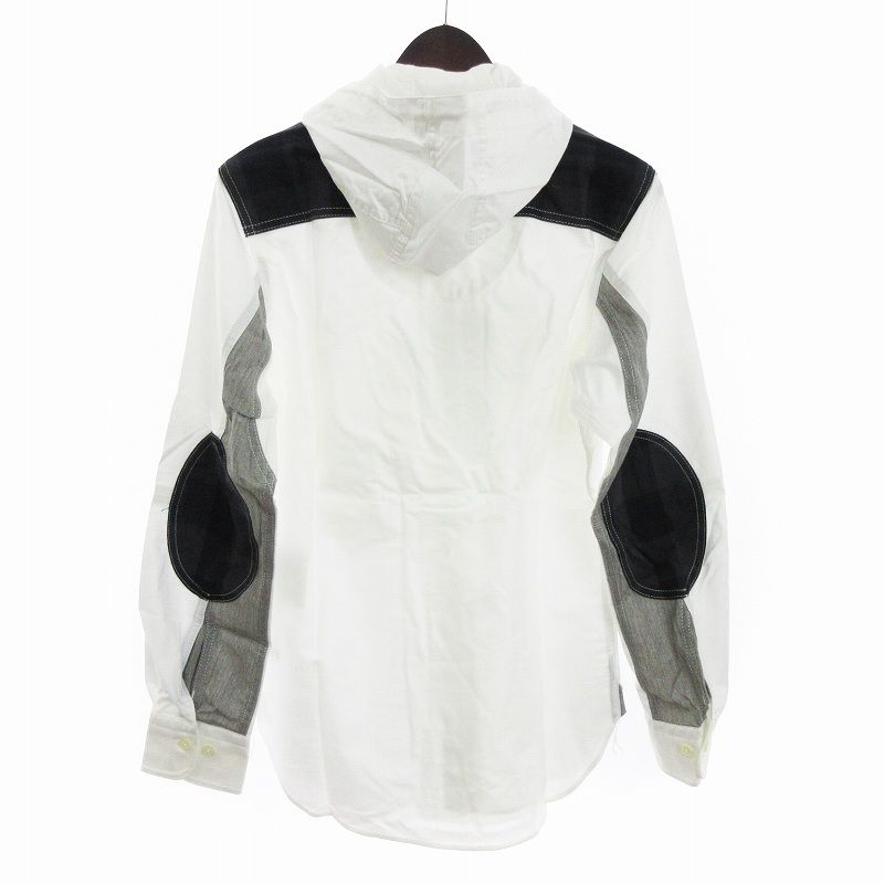 eYe JUNYA WATANABE MAN◆エルボーパッチ長袖シャツ/XS/コットン/WHT/WR-B904 アイ ジュンヤワタナベマン コムデギャルソン ジュンヤマン eye