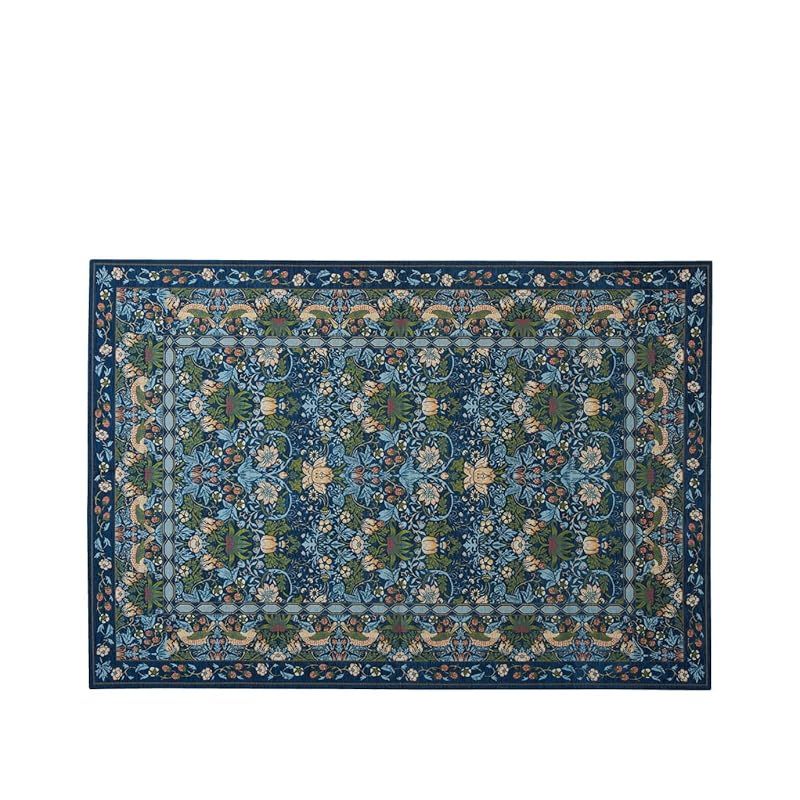 川島織物セルコン Morris Design studio モリスデザインスタジオ ラグ イチゴドロボウ ブルー 140×200cm KF1709 ベルギー王国 0