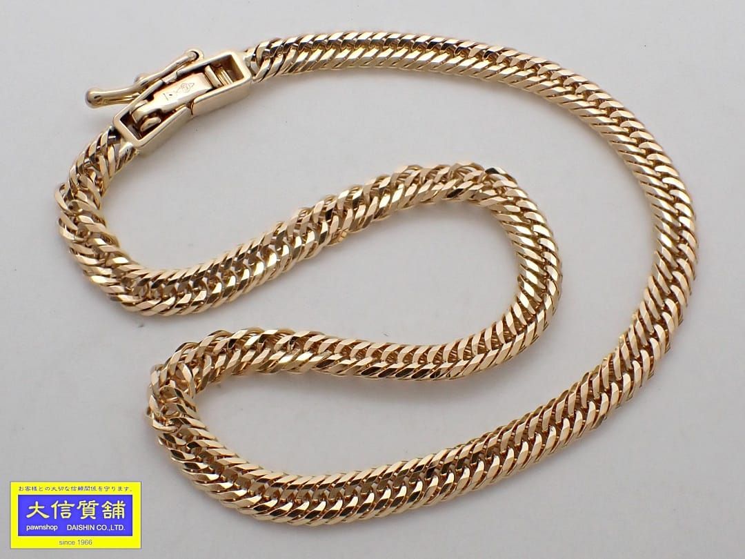 K18 12面トリプル 喜平 ブレスレット 5.1g 約18.5cm