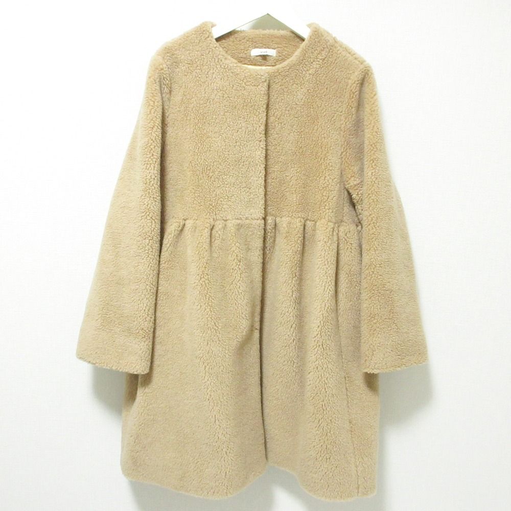 美品 yori ヨリ 23AW もふボアコート ノーカラーコート YR25-23093AW  
