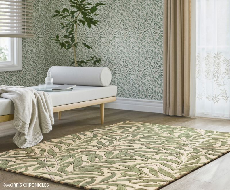 ウィリアム・モリス アイリス ラグカーペット絨毯 200cm x 200cm