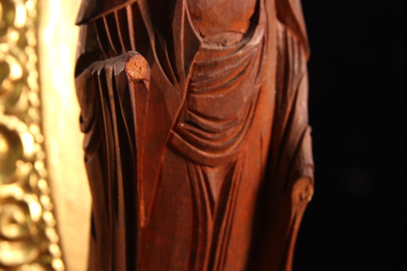 時代 仏教美術 木彫 彩色 阿弥陀如来立像 26.5cm 釈迦如来 仏教 印相 
