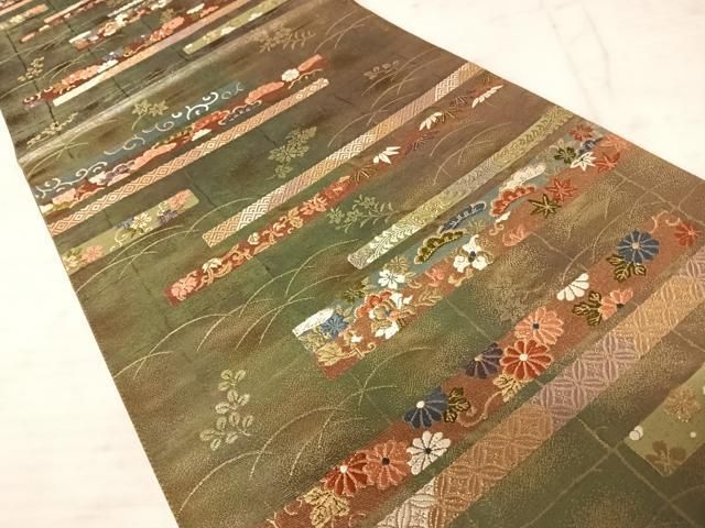 和装バック　新品未使用　西陣　お召生地　正絹　アラベスク模様　濃紺　藍色 高島縮 20/20 藍捺染（あいなせん） 裁付（たっつけ）えんゆう
