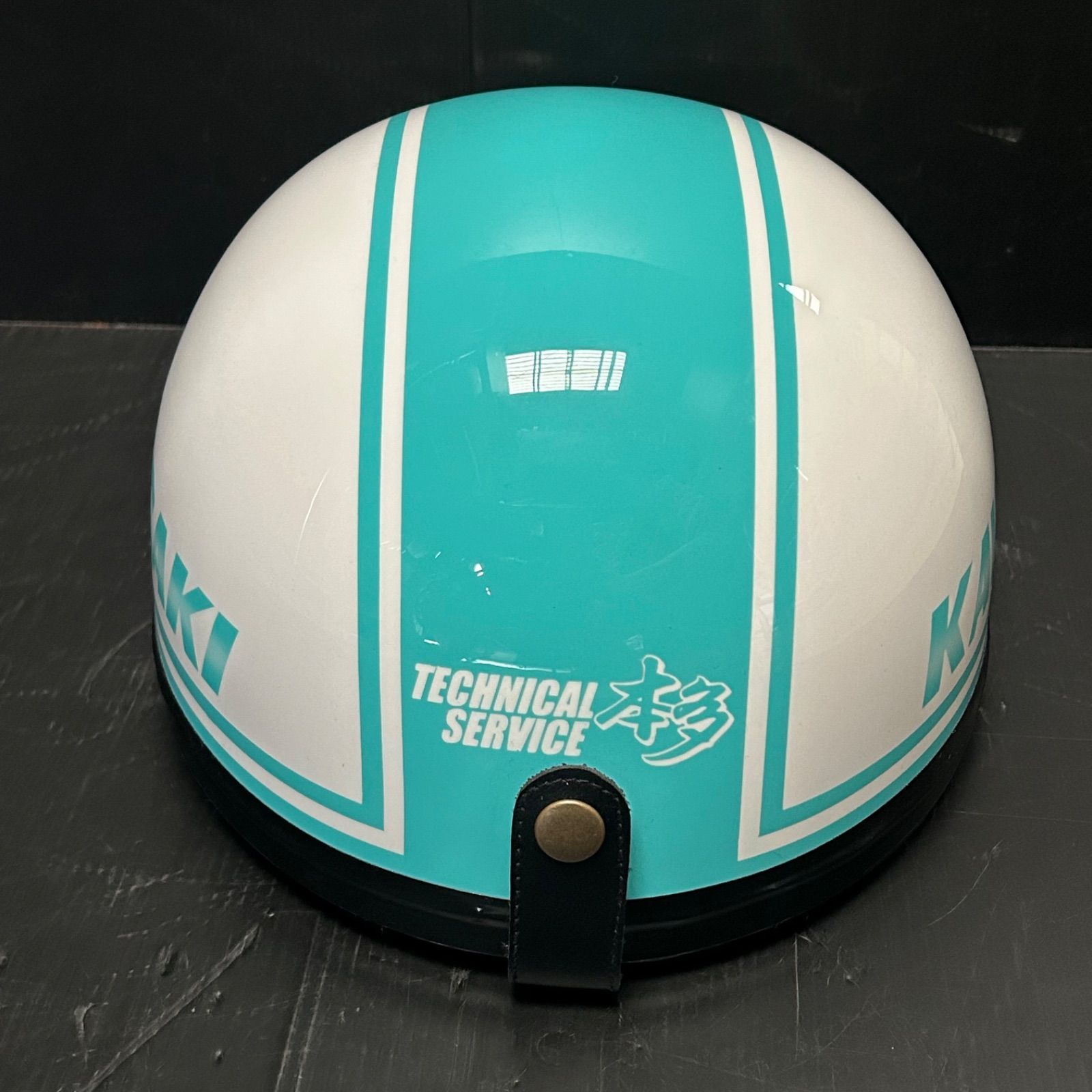 カスタムコルク半キャップ 三つボタン 新品未使用 KAWASAKI