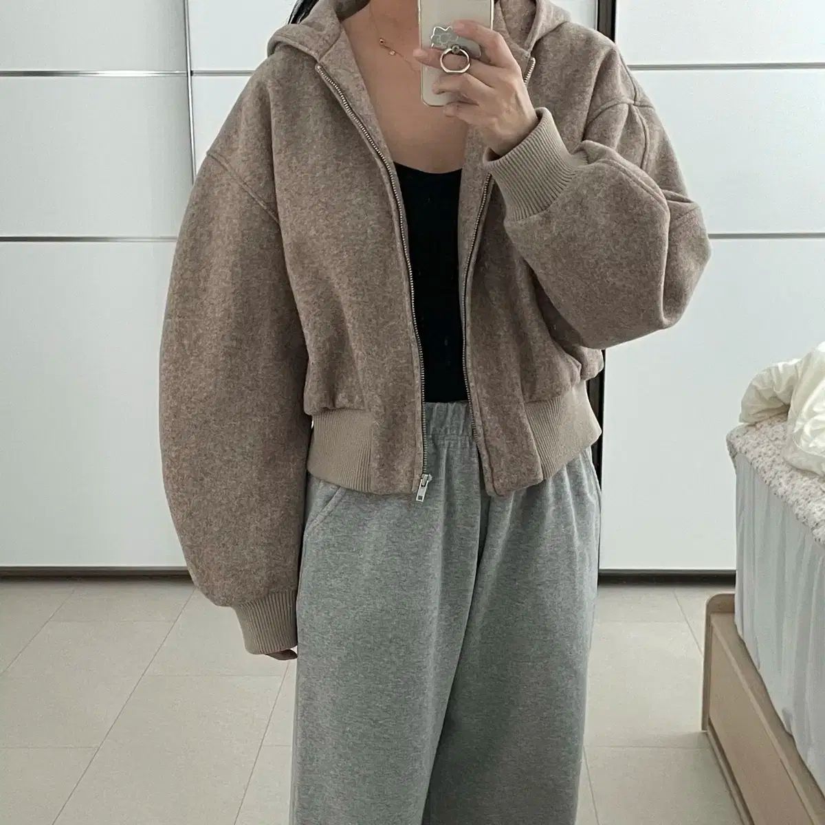 ZARAザラ クロップド フードジップアップ コート