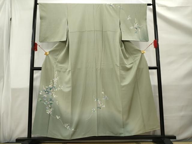 平和屋着物□訪問着 友禅 草花文 暈し染め 正絹 逸品 AABA7376nf 平和