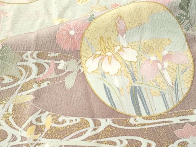平和屋着物○訪問着 流水草花丸文 暈し染め 金彩 正絹 逸品 CAAS7380yc