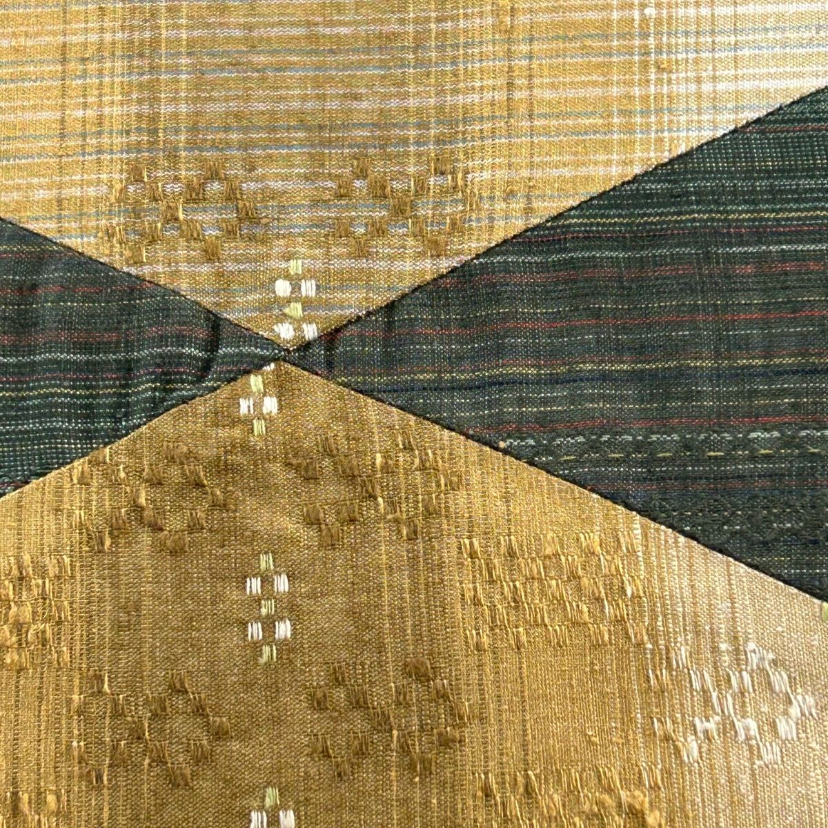 AAA　袋帯 美品 逸品 米澤 佐志め織物 幾何学 全通 正絹 【中古】 AAA様専用 袋帯 美品 逸品 米澤 佐志め織物 幾何学 全通 正絹