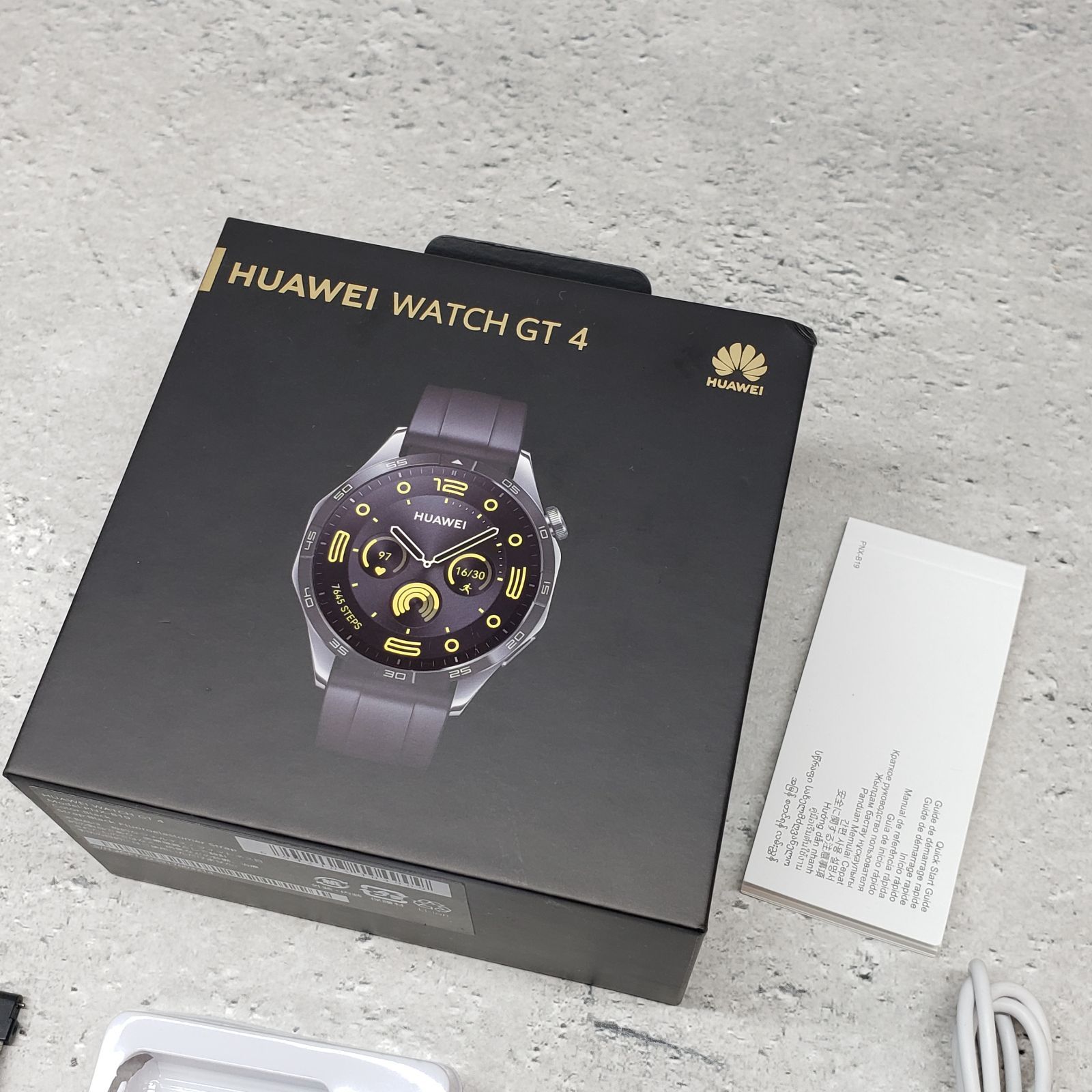 HUAWEI WATCH GT 4 スマートウォッチ ブラック 交換用バンド2本付き 