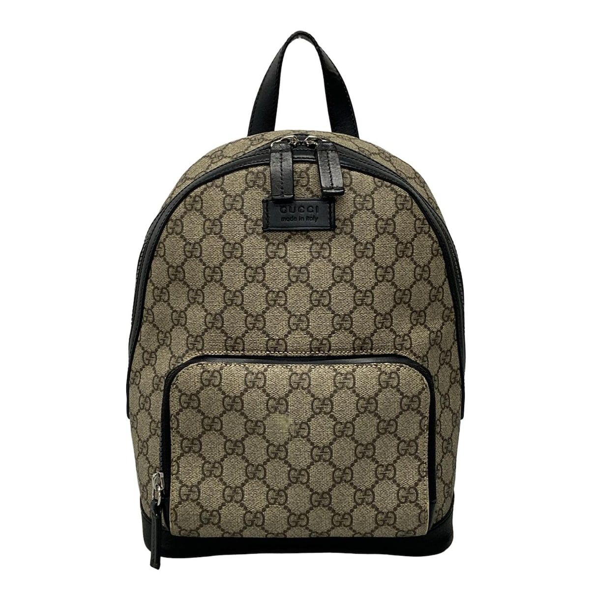 GUCCI グッチ リュックサック GGスプリーム キャンバス スモール バックパック 429020 ベージュ×ダークブラウン×黒 レザー