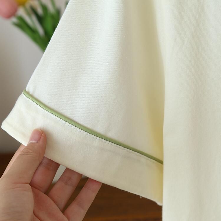 パジャマ レディース ルームウェア 半袖 部屋着 セットアップ 2点セット ショートパンツ 上下セット 寝間着 寝巻き 上下セット 前開き 快適 大きいサイズ パジャマ レディース yuehui04 WWW_MORNINGWALKER_COM