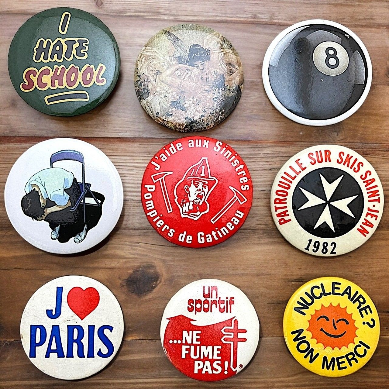 vintage 古着 デザイン ステンカラーコート 缶バッジ カスタム Amazon | 缶バッジ 古着屋購入 punk MODS 革ジャン カスタム