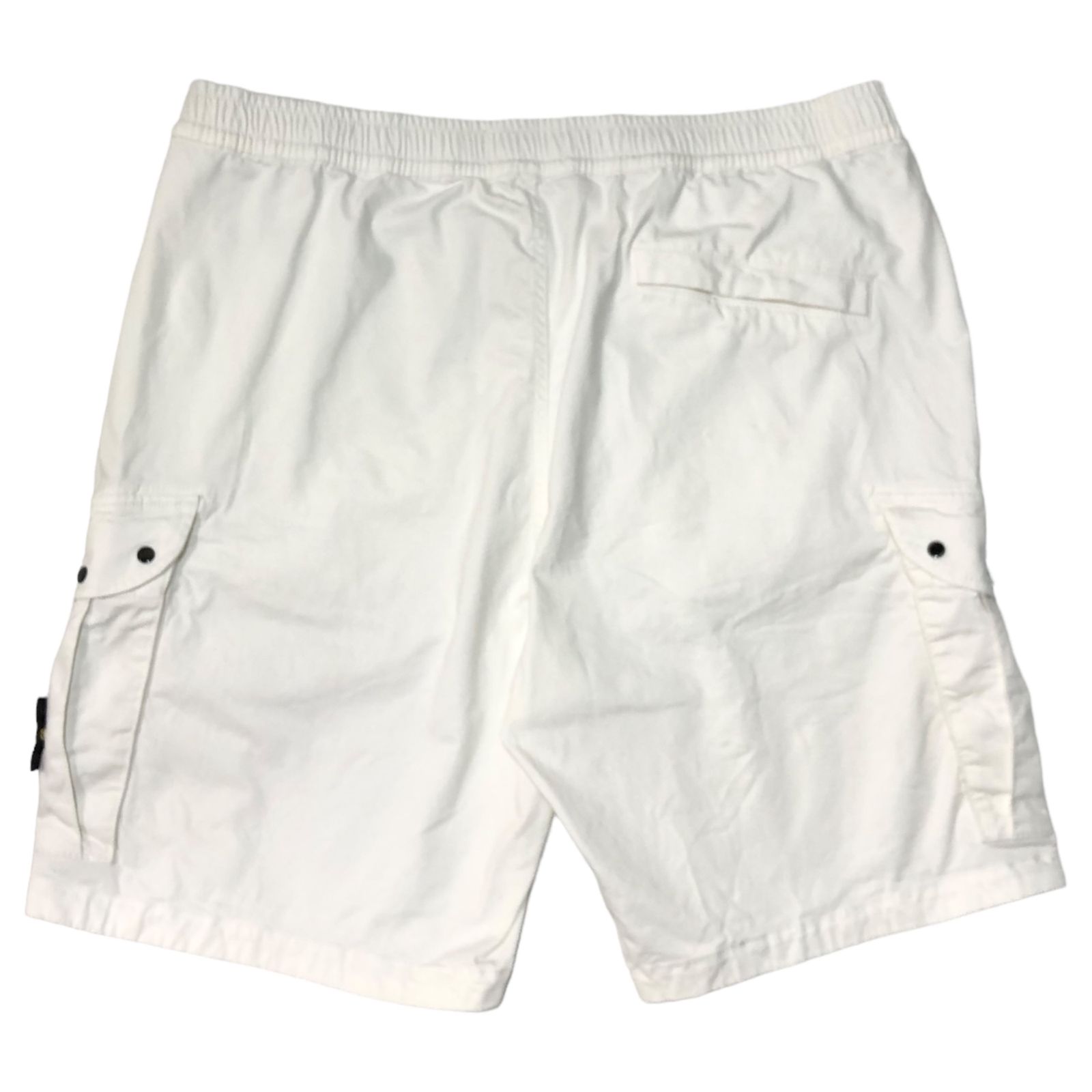 STONE ISLAND(ストーンアイランド) 21SS  bermuda shorts OLD加工ブロークンツイル ストレッチコットンショーツ 7415L0904 W40 ホワイト ショート ハーフ パンツ