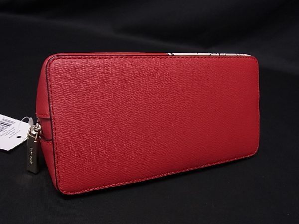 ■新品■未使用■ kate spade ケイトスペード K8243 ディズニーコラボ 101匹わんちゃん クルエラ レザー 化粧ポーチ レッド系 BF2243