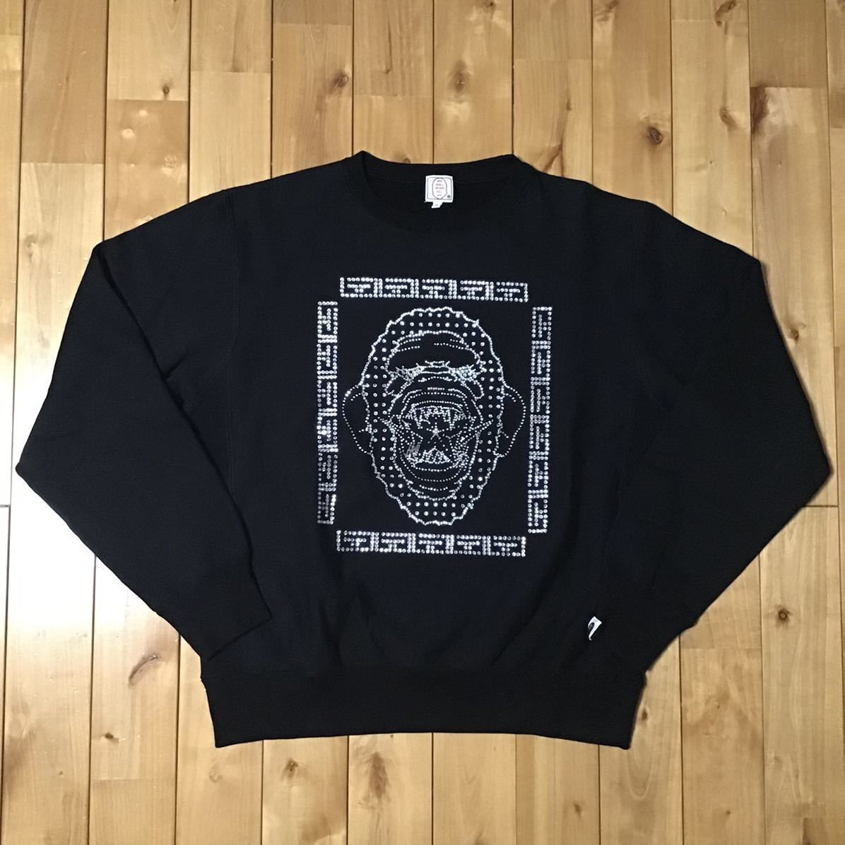 スワロフスキー 大猿 スウェット Sサイズ black a bathing ape