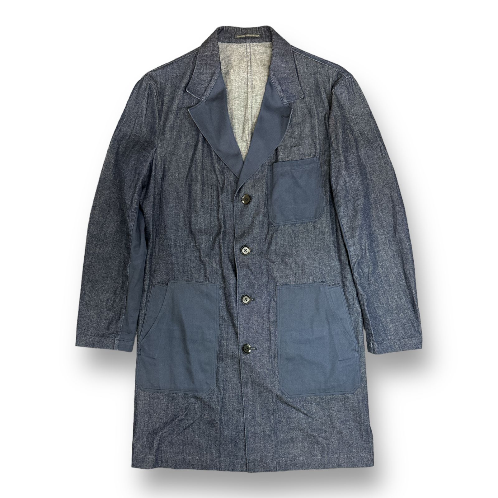 Yohji Yamamoto POUR HOMME ロング デニムジャケット 切替 コート 