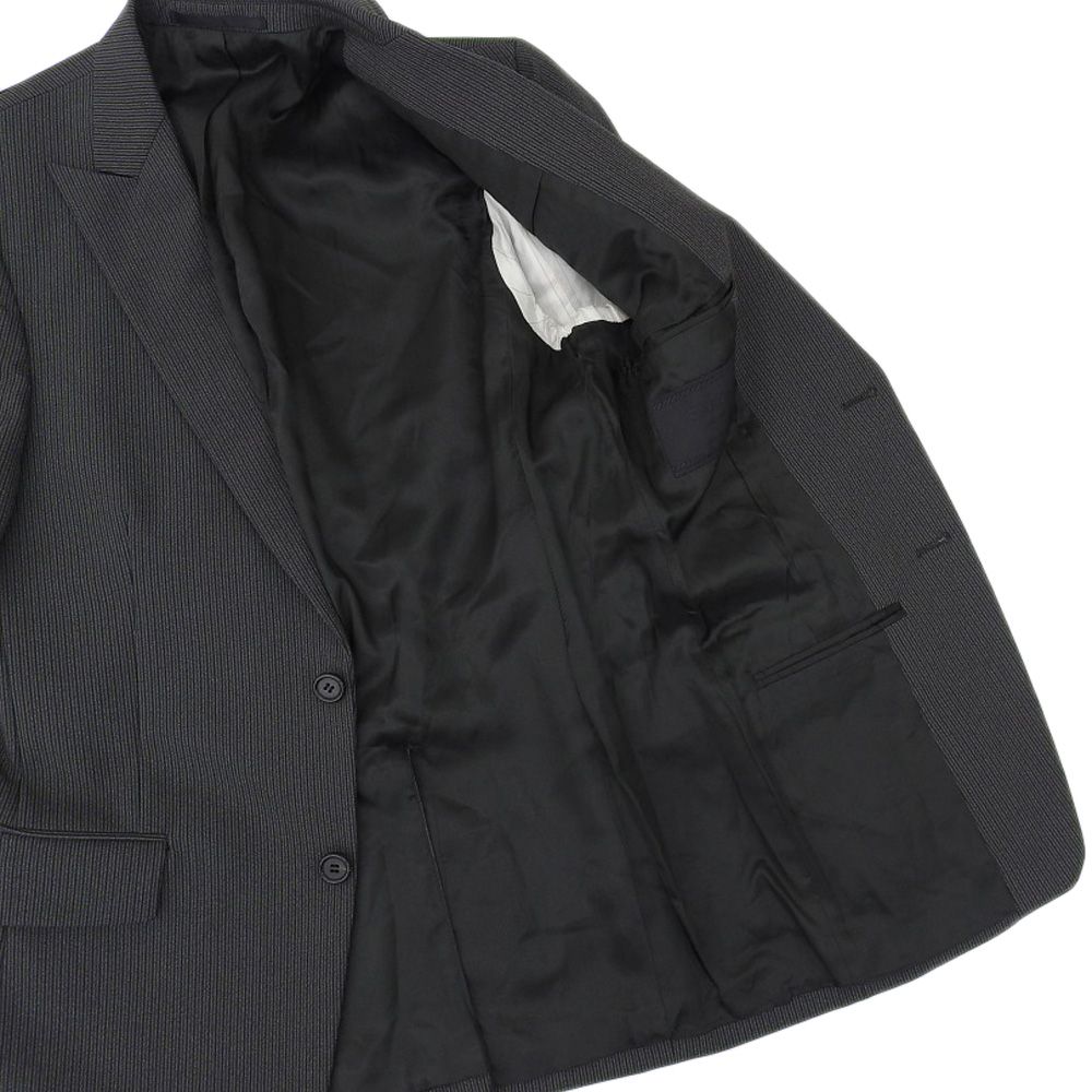 PRADA テーラードジャケット イタリア製 ブラック 46R PRADA 良品 プラダ チェック柄 テーラードジャケット+スラックス
