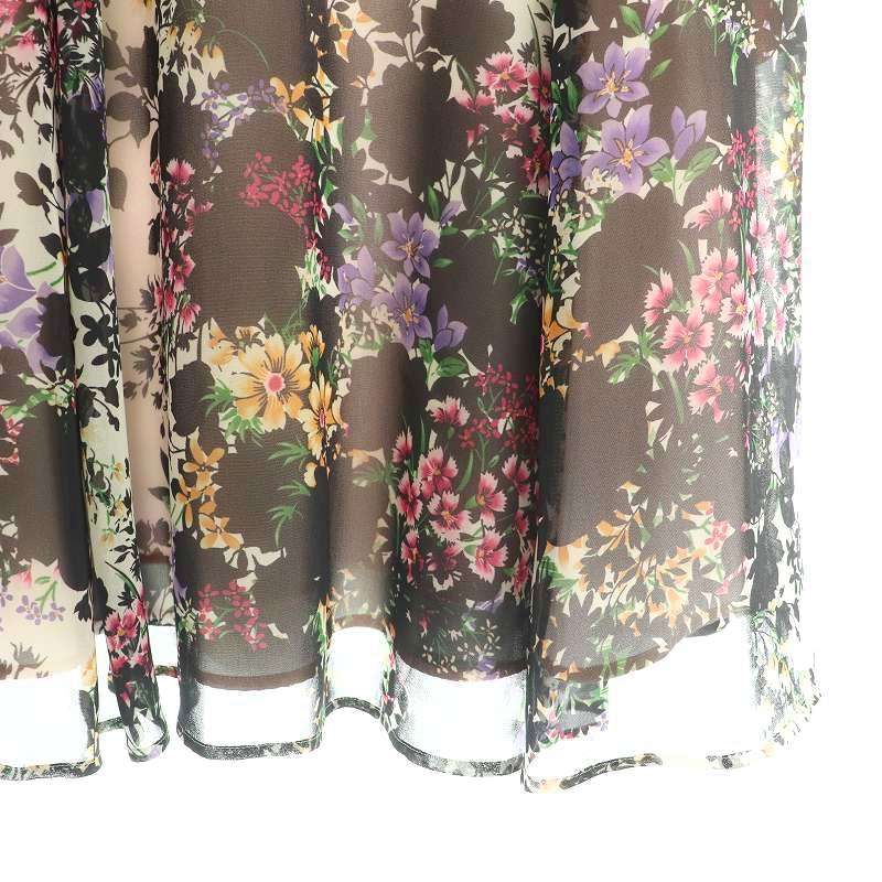 美品✨トッカ　ワンピース　花柄　パフスリーブ　ひざ丈　Aライン　ピンク　サイズ0 トッカ 花柄ワンピース フレンチスリーブ 着丈89cm size0 - メルカリ