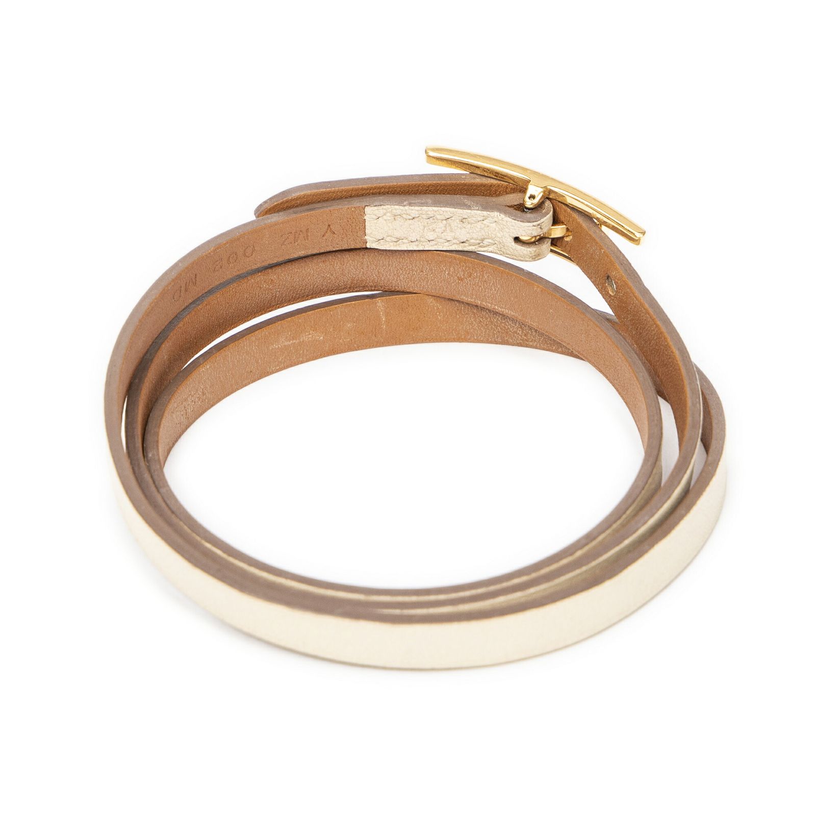 HERMES エルメス アピ3 レザー シルバー金具 3連 ブレスレット