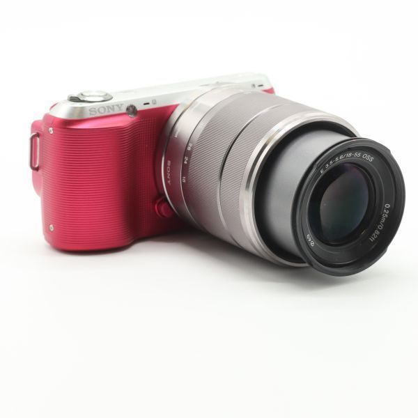 ショット数1022回 SONY α NEX C 3 ピンク レンズキット E 18 55 mm F 5 6 OSS SEL 1855 543 1